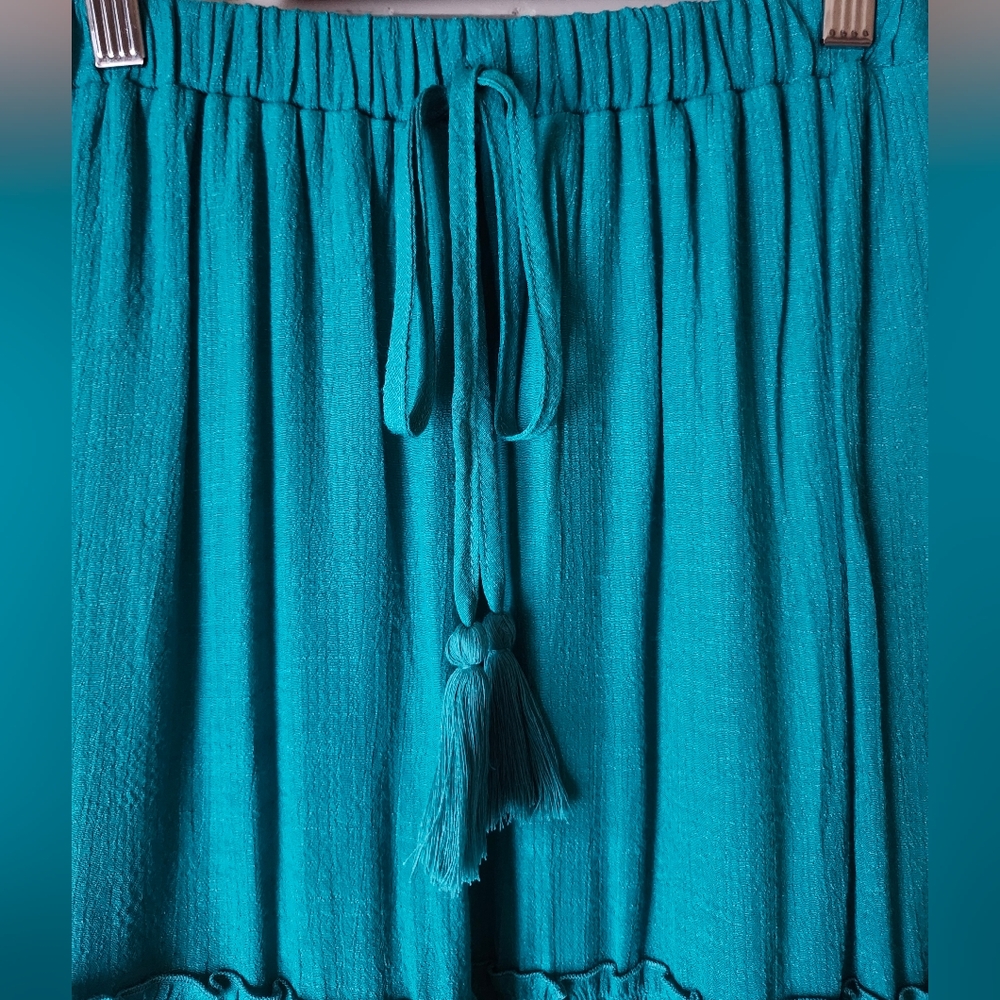 Tiered Teal Maxi Skirt - Picture 3 of 6